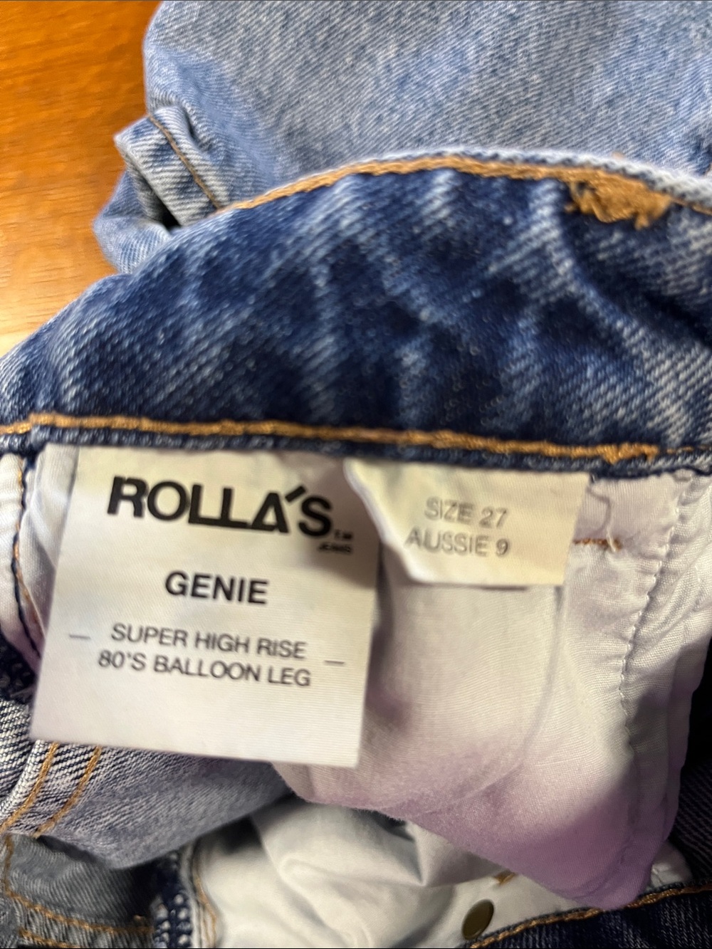 ROLLA'S Super High-Rise 80’s Ballon Leg Jeans in Light Blue Wash size 27 - Picture 3 of 7